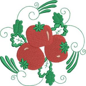 Picture of Tomato Square Machine Embroidery Design