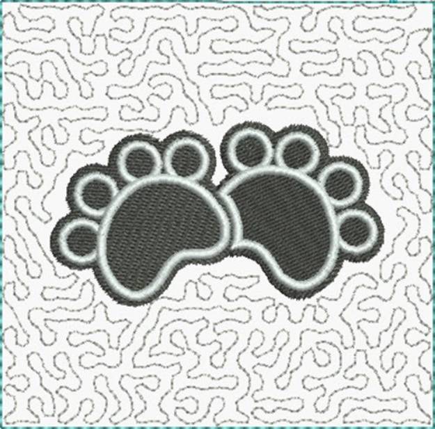 Picture of Cat Paws Block Machine Embroidery Design