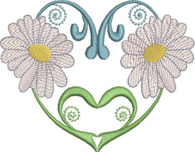 Picture of Hearts & Daisies Machine Embroidery Design