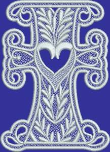 Picture of FSL Prosperity Love Cross Machine Embroidery Design