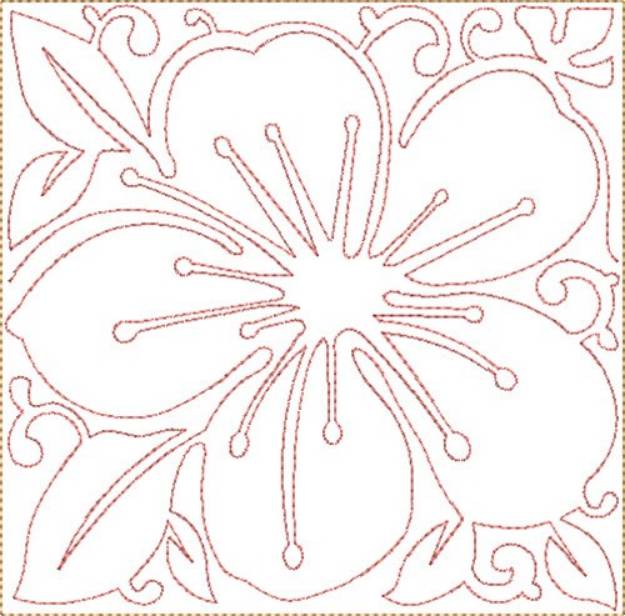 Picture of ITH Cherry Blossom Block Machine Embroidery Design