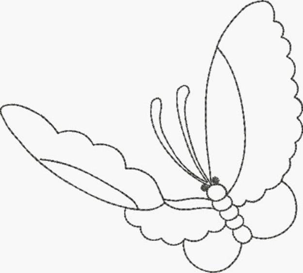 Picture of Scalloped Butterfly Outline Machine Embroidery Design