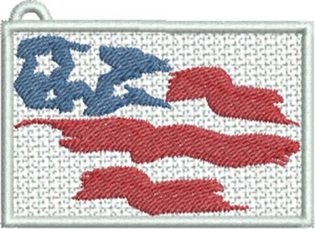 Picture of FSL USA Flag Rectangle Machine Embroidery Design