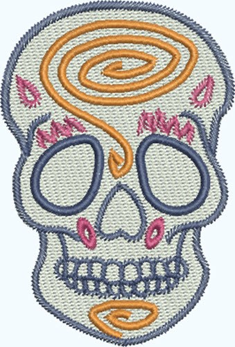 Skull  Spiral Machine Embroidery Design