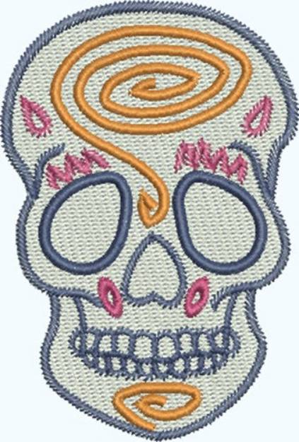 Picture of Skull  Spiral Machine Embroidery Design