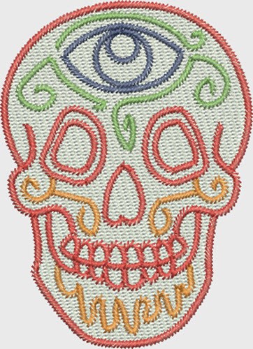 Skull Watcher Machine Embroidery Design