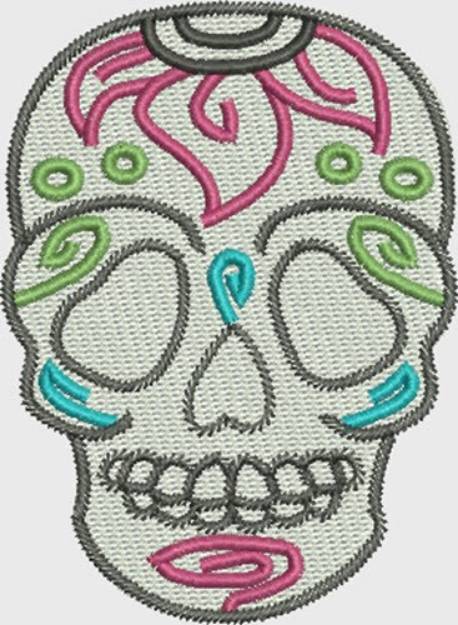 Picture of Skull Sunflower Machine Embroidery Design