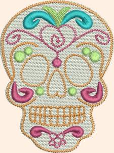 Picture of Skull Flourish Machine Embroidery Design