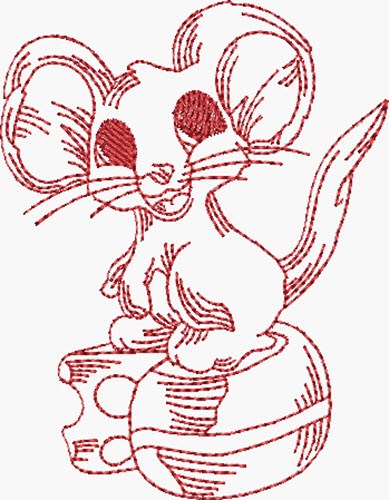 Happy Mouse Machine Embroidery Design