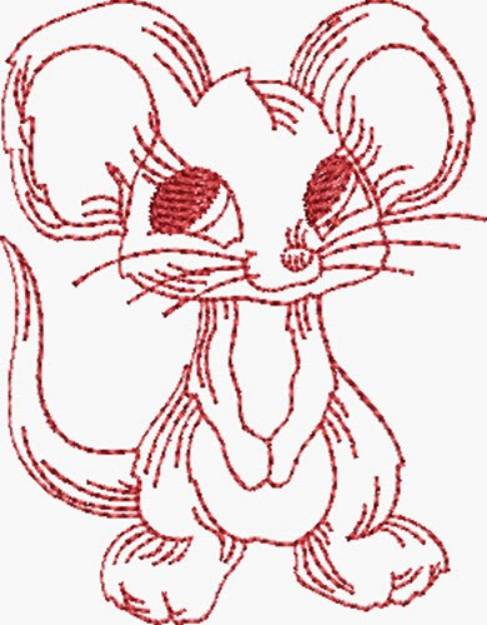 Picture of Shy Mouse Machine Embroidery Design