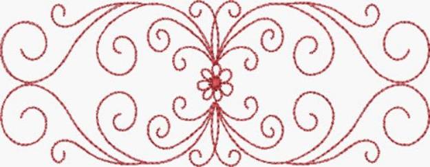 Picture of Redwork Scrolls & Flower Machine Embroidery Design