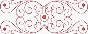 Picture of Redwork Scrolls & Spur Machine Embroidery Design