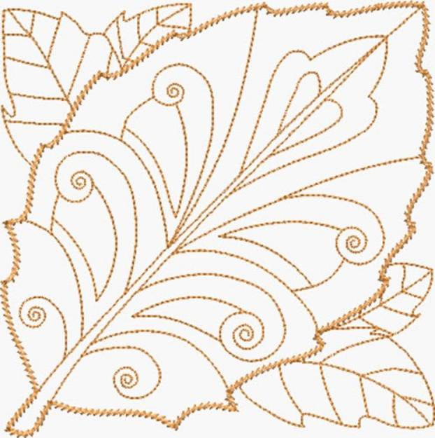 Picture of Copper Leaf Machine Embroidery Design
