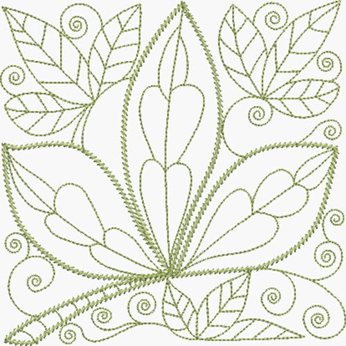 Light Green Leaf Machine Embroidery Design