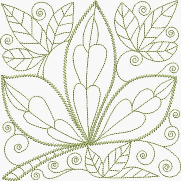 Picture of Light Green Leaf Machine Embroidery Design
