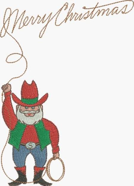 Picture of Christmas Cowboy Santa Machine Embroidery Design
