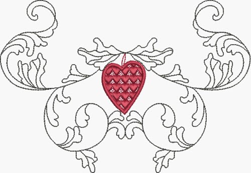 Scroll & Heart Swag Machine Embroidery Design