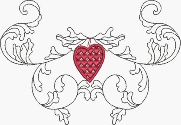 Picture of Scroll & Heart Swag Machine Embroidery Design