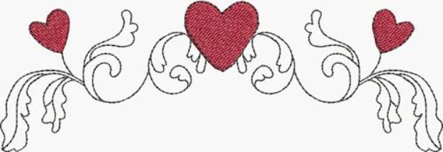 Picture of Scroll & Heart Border Machine Embroidery Design