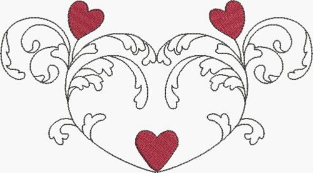 Picture of Scroll & Hearts Border Machine Embroidery Design