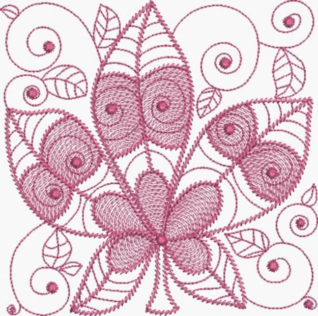 Picture of Rusty Red Leaf Machine Embroidery Design