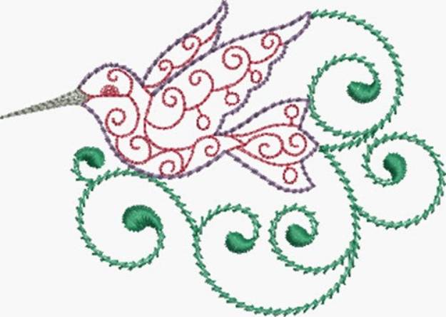 Picture of Lacy Hummingbird Machine Embroidery Design