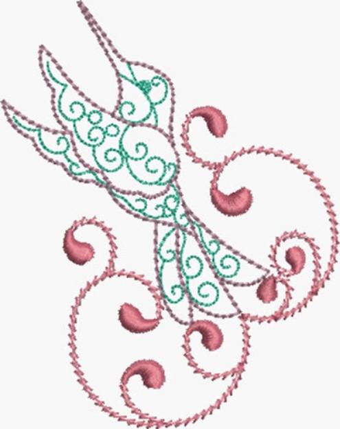 Picture of Fantasy Hummingbird Machine Embroidery Design