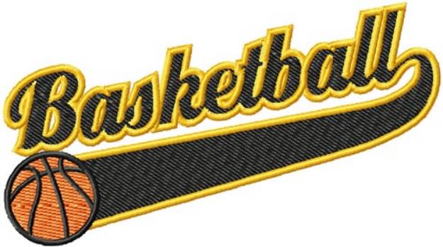 Picture of Basketball Swoosh Machine Embroidery Design