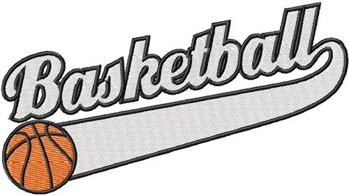 Large Basketball Swoosh Machine Embroidery Design