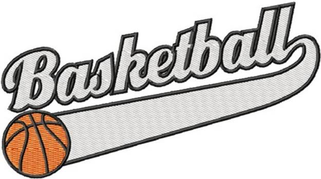 Picture of Large Basketball Swoosh Machine Embroidery Design