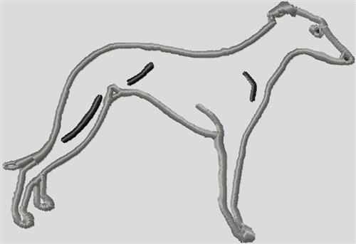 Whippet Outline Machine Embroidery Design