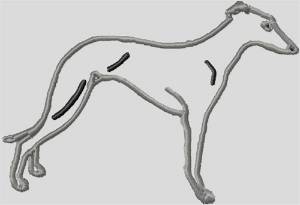 Picture of Whippet Outline Machine Embroidery Design