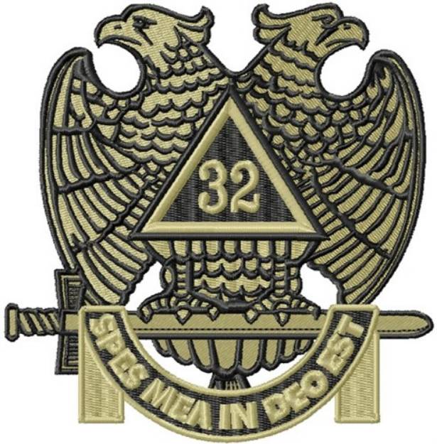 Picture of 32 Degree Masonic Emblem Machine Embroidery Design