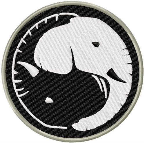 Yin Yang Elephants Machine Embroidery Design