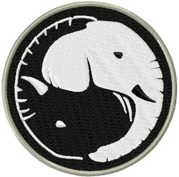 Picture of Yin Yang Elephants Machine Embroidery Design