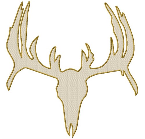Deer Skull Silhouette Machine Embroidery Design