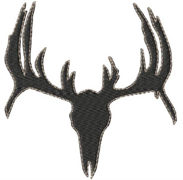 Picture of Deer Skull Silhouette Machine Embroidery Design