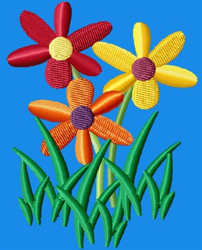 Flower Patch Machine Embroidery Design
