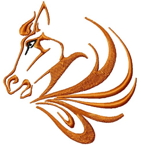 Horse Head Flair Machine Embroidery Design