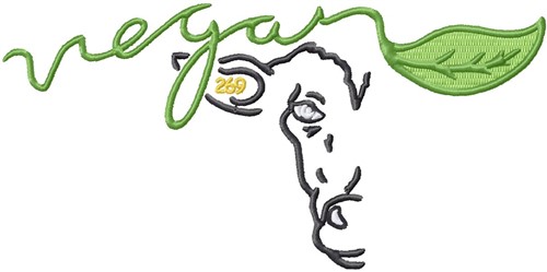 Vegan Cow Machine Embroidery Design