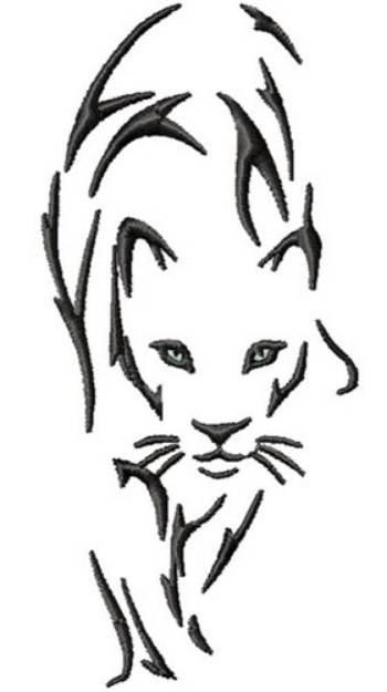 Picture of Big Cat Outline Machine Embroidery Design