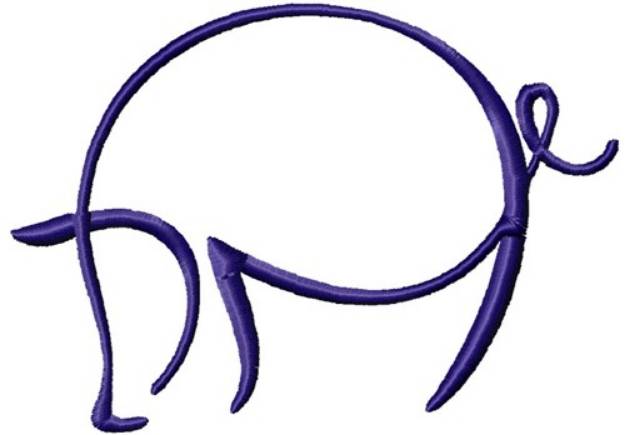 Picture of Simple Pig Outline Machine Embroidery Design