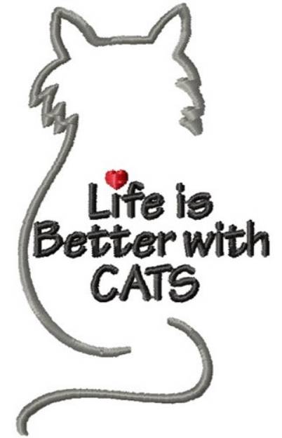 Picture of Life with Cats Machine Embroidery Design