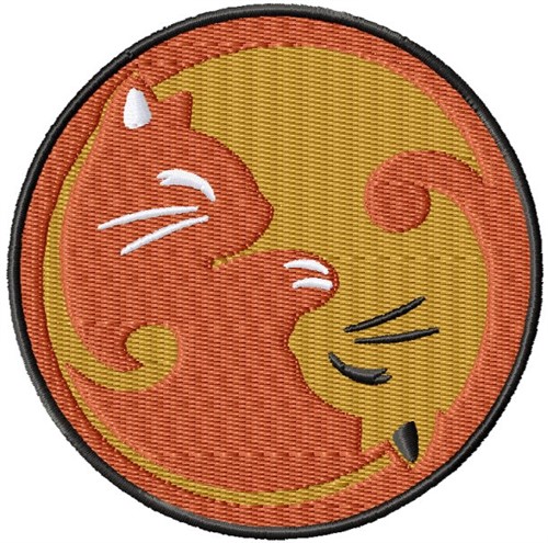 Yin Yang Cats Machine Embroidery Design