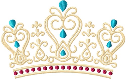 Fancy Jewel Crown Machine Embroidery Design
