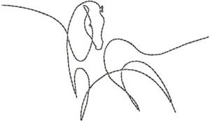 Picture of Line Art Horse Machine Embroidery Design