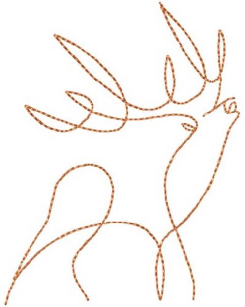 Picture of Line Art Elk Machine Embroidery Design
