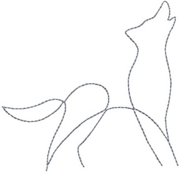 Picture of Line Art Wolf Machine Embroidery Design