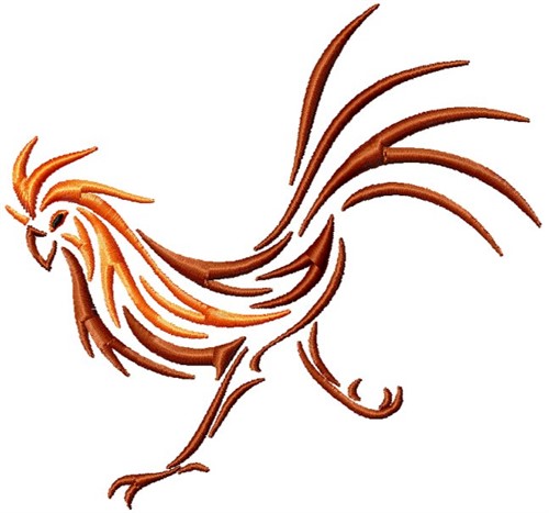 Rooster Gothic Tattoo Style Machine Embroidery Design