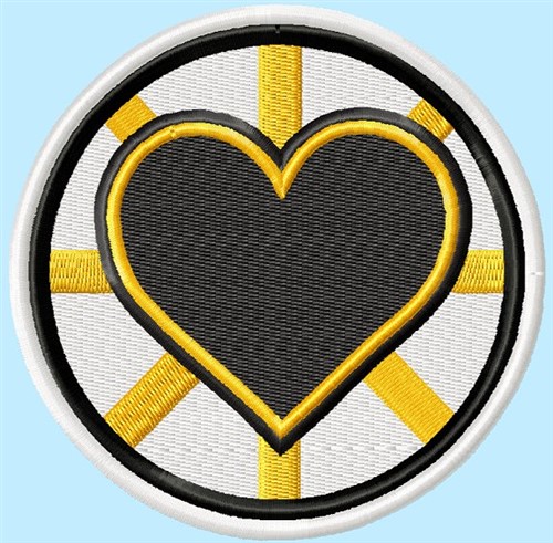 Bruins Heart Badge Machine Embroidery Design